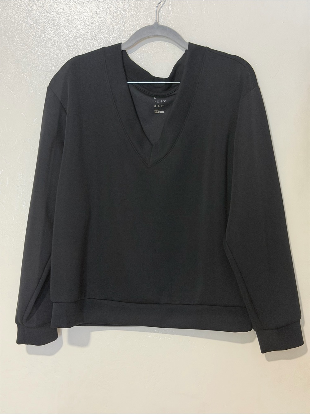 a new day Black V-Neck Pullover Sweatshirt